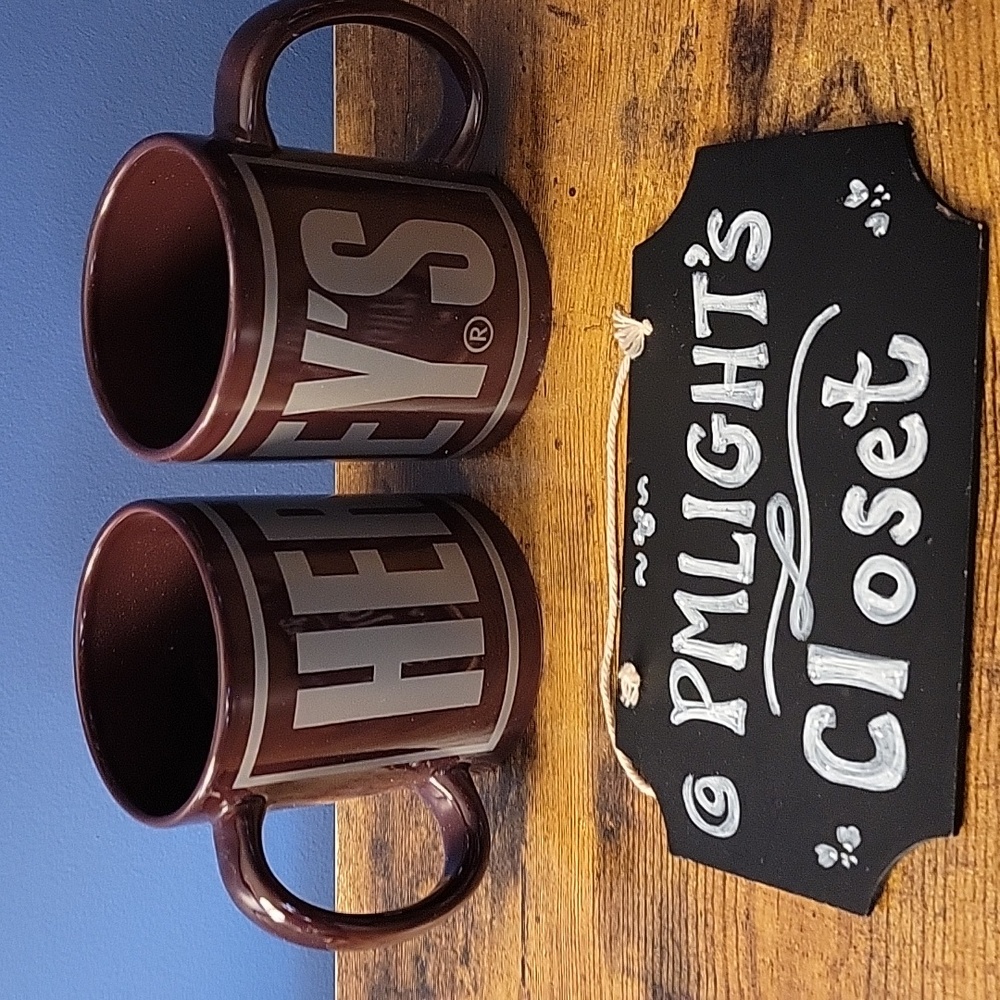 Hershey's Set of 2 Mug Set Coffee Hot Chocolate Brown Gray